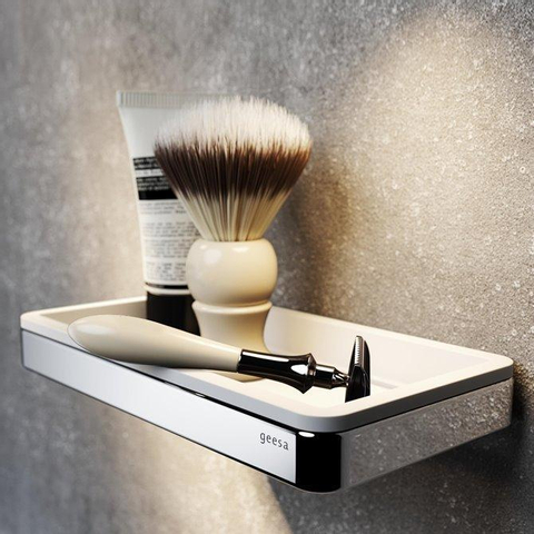 Geesa Frame Étagère 21cm Blanc / Chrome SW334318