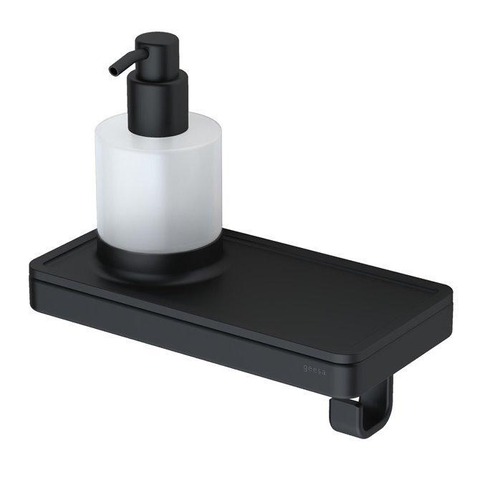 Geesa Frame Zeepdispenser met planchet en handdoekhaak Zwart SW451883