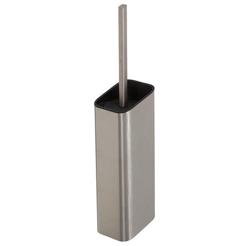 Geesa Shift Brosse de toilette avec support inox brossé (couvercle et brosse noirs) SW641444