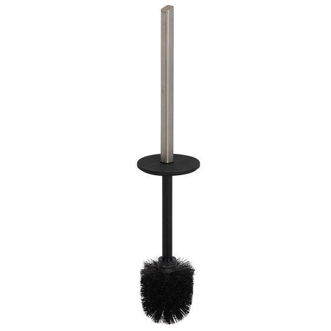 Geesa Shift Brosse de toilette avec support inox brossé (couvercle et brosse noirs) SW641444