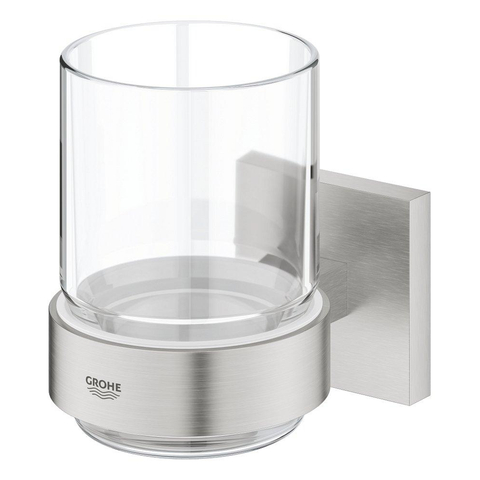 Grohe Start Cube Bekerhouder - 9.5x10.6x7.2cm - met glas - Supersteel (RVS) SW878332