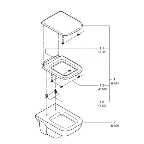 Grohe Start Edge Wandcloset - diepspoel - rimless - closetzitting met deksel en softclose - 35.9x53.5cm - wit SW878224