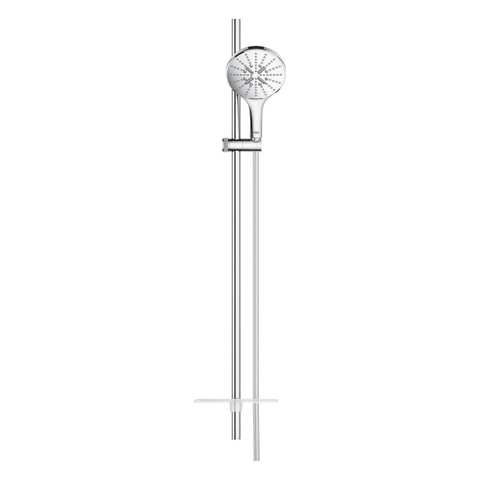 GROHE Rainshower SmartActive 150 Ensemble barre de douche - 90cm - douchette ronde - 3 types de jets - flexible de douche lisse - avec porte-savon - chrome SW452504