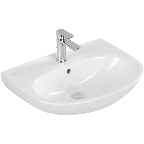 Villeroy & Boch O.novo wastafel - 60x46x18cm - met overloop - White Alpine (glans wit) SW878452