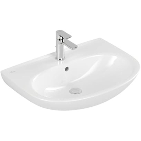 Villeroy & Boch O.novo wastafel ovaal - 1 kraangat - met overloop - 65x48cm - White Alpine (glans wit) SW878400