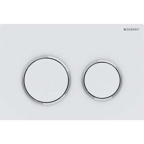 Geberit Omega20 bedieningsplaat - 2-toets spoeling - ronde knoppen - matwit/glanschr./matwit SW878524