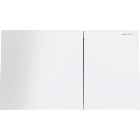 Geberit Sigma70 bedieningsplaat - 2-toets spoeling - rechthoekige knoppen - glas - wit glans SW878265