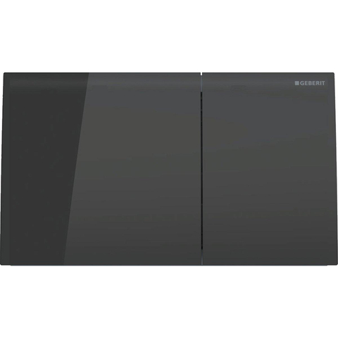 Geberit Sigma70 bedieningsplaat - 2-toets spoeling - rechthoekige knoppen - glas - zwart glans SW878409