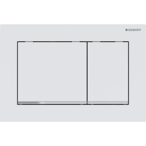 Geberit Omega20 bedieningsplaat - 2-toets spoeling - rechthoekige knoppen - matwit/glchroom/matwit SW892819