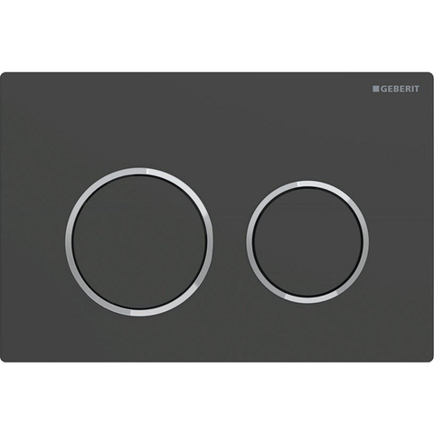 Geberit Omega20 bedieningsplaat - 2-toets spoeling - ronde knoppen - matzwart/gl.chr./matzw SW878188
