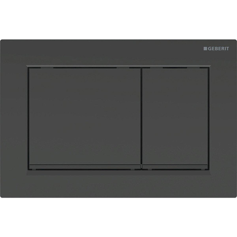 Geberit Omega20 bedieningsplaat - 2-toets spoeling - rechthoekige knoppen - zwart/matzwart/zwart SW878202