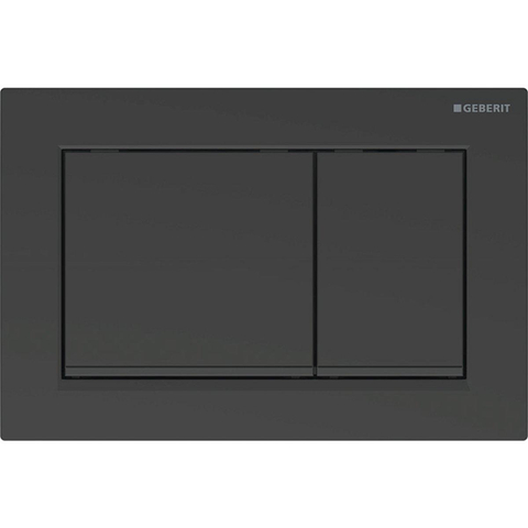 Geberit Omega20 bedieningsplaat - 2-toets spoeling - rechthoekige knoppen - matzwart/zwart/matzwart - zwart SW878220