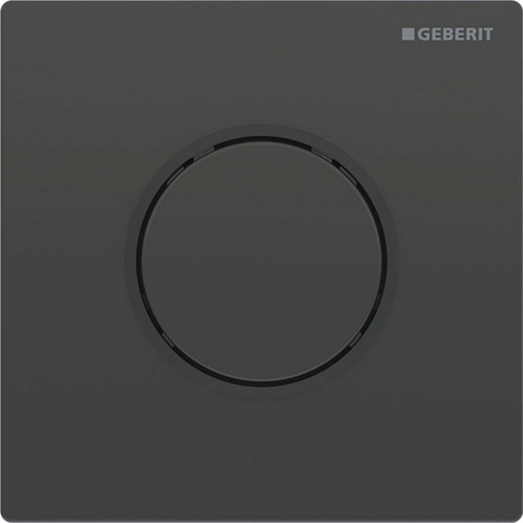 Geberit Type10 urinioir bedieningsplaat - pneumatisch - ronde knop - zwart Gitzwart RAL - 9005 - glans zwart SW878449