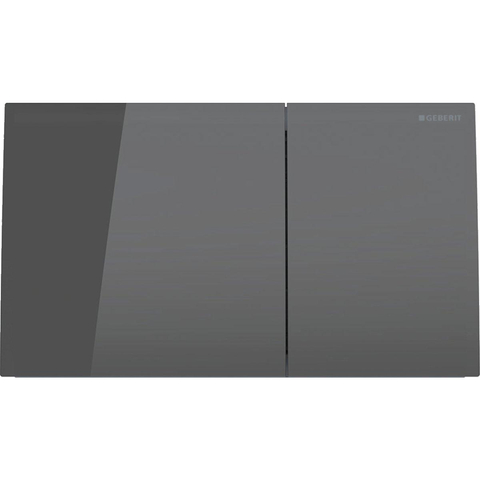 Geberit Sigma70 bedieningsplaat - 2-toets spoeling - rechthoekige knoppen - glas - lava (grijs) SW878228