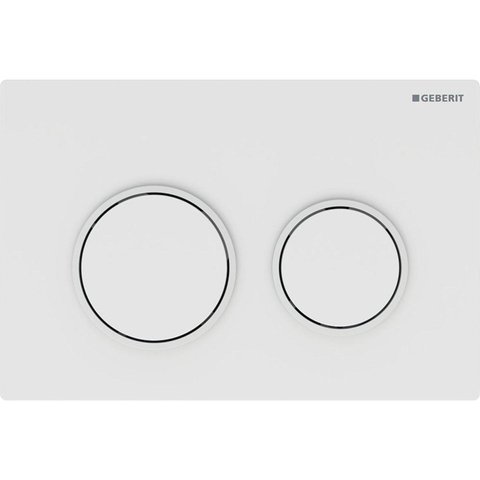 Geberit Omega20 bedieningsplaat - 2-toets spoeling - ronde knoppen - wit/matwit/wit - glans wit SW878336