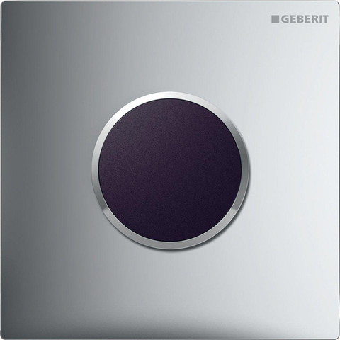 Geberit Type10 urinioir bedieningsplaat - 230V- ronde knop - mat chroom/glans chroom/easy-to-clean - mat chroom SW878248