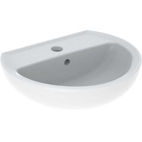 Geberit Bastia Fontein - rond - 50x41cm - kraangat - overloop - glans wit SW878538