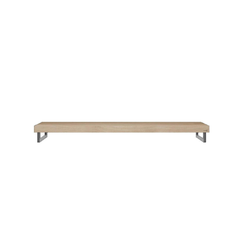Looox Wood collection plan sous vasque - 120x46cm - Avec porte-serviettes inox brossé - Chêne massif vieux gris SW73141