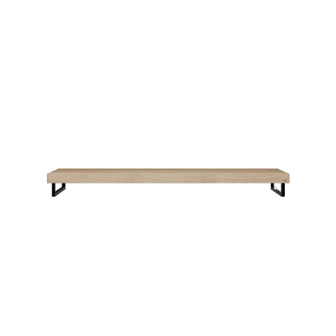 Looox Wood collection plan sous vasque - 120x46cm - Avec porte-serviettes noir mat - Chêne massif Old grey SW73140