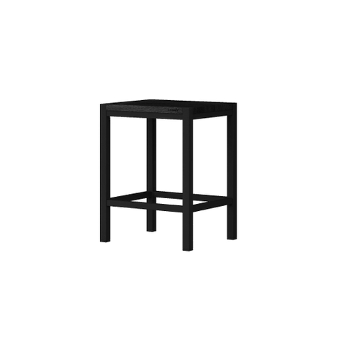 Looox Wooden Collection Tabouret 35x30x45cm avec pieds noirs chêne old grey SW73172