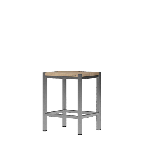 Looox Wood collection douche stool 35x30x45 met frame RVS geborsteld eiken RVS geborsteld SW73173