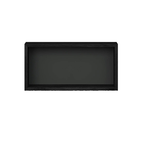 Looox Wood collection Boîte murale 60x30cm avec plaque arrière noir mat chêne noir mat SW73170