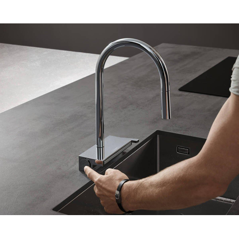 Hansgrohe Aquno Select M81 - 1 greeps keukenkraan - 170 uittrekbare vuistdouche - 3jet - sbox - hoogglans chroom SW878838