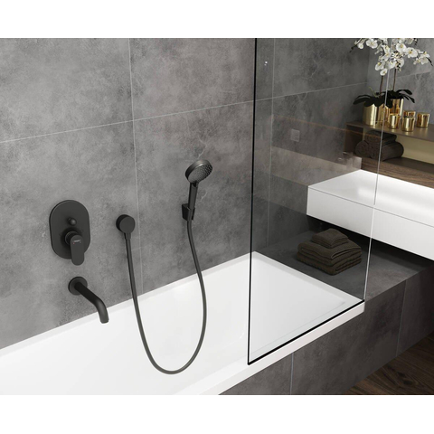 Hansgrohe Fixfit Muuraansluitbocht s - kunststof met terugslagklepMat - zwart SW793346