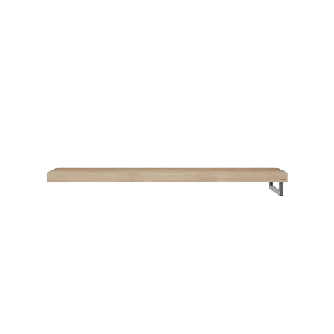 Looox Wood collection Solo plan sous vasque - 160x46cm - Avec porte-serviettes (droite) inox brossé - Chêne massif gris ancien SW108669