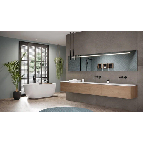 LoooX Black Line miroir – rectangle – 120 x 60 cm – LED directe – Noir mat SW196745
