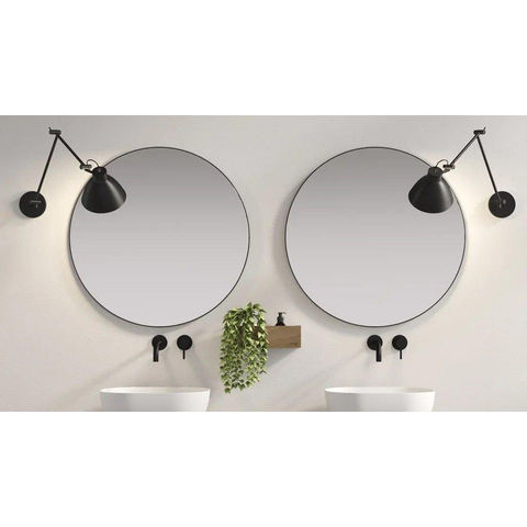LoooX Black Line spiegel – Ø70 cm – zonder verlichting – Zwart SW227681