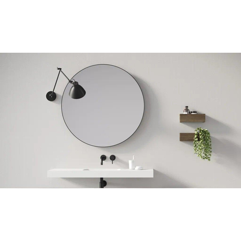 Looox Black line Mirror spiegel - rond 80cm - black line round zwart SW227682