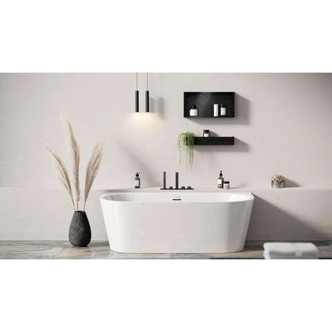 Looox Cool baignoire semi-îlot - 170x80x57cm - Acrylique blanc brillant SW730653
