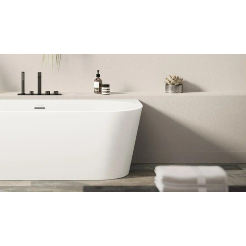 Looox Cool baignoire semi-îlot - 170x80x57cm - Acrylique blanc brillant SW730653