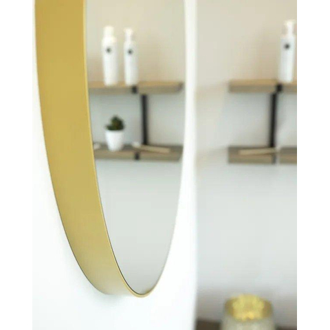 Looox Mirror collection Mirror Gold Line Round ronde spiegel - 80cm - mat goud SW405075