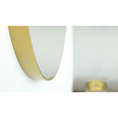 Looox Mirror collection Mirror Gold Line Round ronde spiegel - 80cm - mat goud SW405075