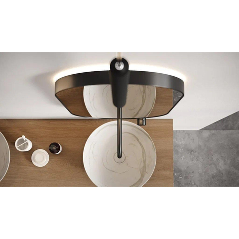 LoooX Mirror collection spiegel – ovaal – 45x90 cm – indirecte LED rondom – Zwart mat SW773289