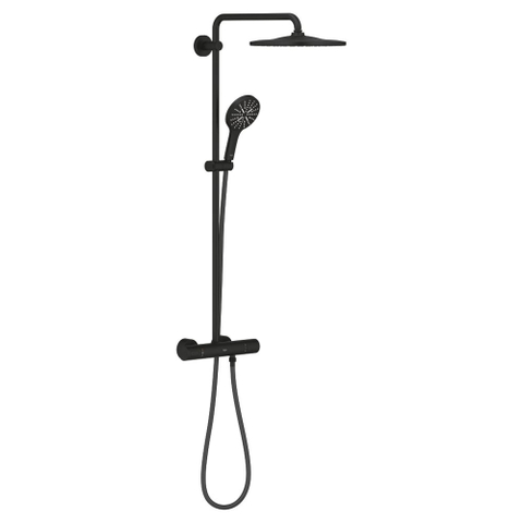 Grohe Rainshower Douchesysteem - thermostatisch - met handdouche - 3 straalsoorten - phantom black (zwart) SW901436