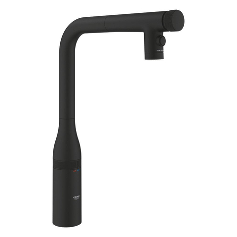 Grohe Essence SmartControl 1-gats Keukenkraan - uittrekbare uitloop - 2 straalsoorten - voorsprong 20.1cm - phantom black (zwart) SW901526