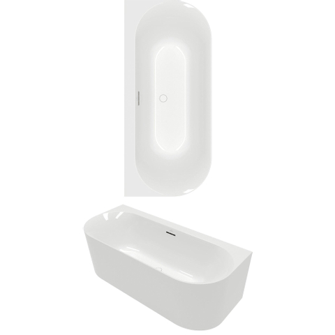 Villeroy & Boch Loop & Friends Back to wall bad OVAL - 1700x750mm - White Alpine (wit) SW917893