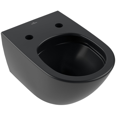 Villeroy & Boch Antao wandcloset - diepspoel - zonder spoelrand - met TwistFlush CeramicPlus - Pure Black (mat zwart) SW917841