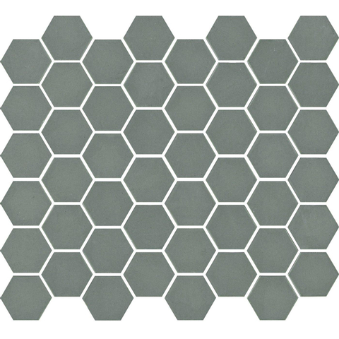 The Mosaic Factory Valencia mozaïektegel - 27.6x32.9cm - wand en vloertegel - Zeshoek/Hexagon - Gerecycled glas Matt Khaki Mat SW374598