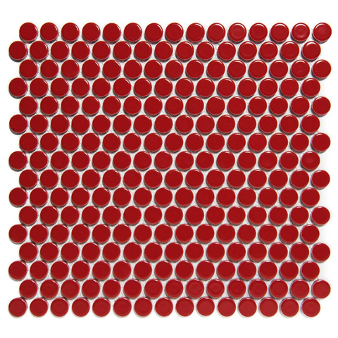 The Mosaic Factory Venice mozaïektegel - 29x32cm - 5.5mm - rond - glans red (rood) SW62303