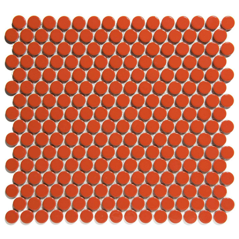 The Mosaic Factory Venice mozaïektegel - 31.5x29.4cm - wandtegel - Rond - Porselein Orange glans SW62305