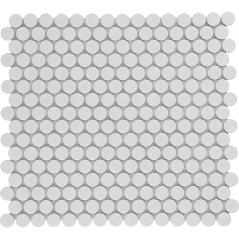 The Mosaic Factory Venice mozaïektegel - 31.5x29.4cm - wandtegel - Rond - Porselein Extra White glans SW62307