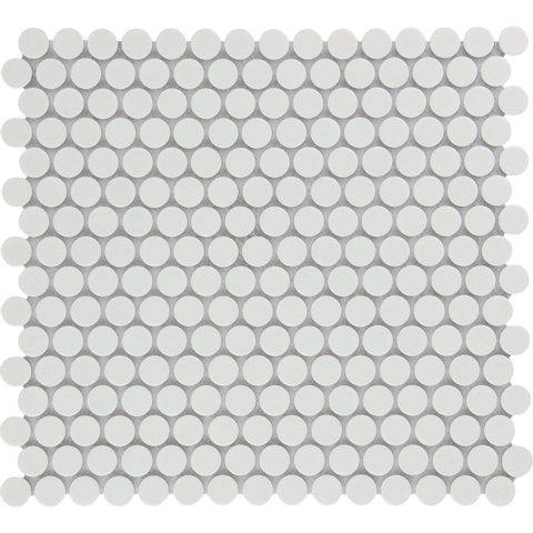 The Mosaic Factory Venice mozaïektegel - 29x32cm - 5.5mm - rond - mat wit SW62308