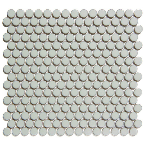 The Mosaic Factory Venice mozaïektegel - 29x32cm - 5.5mm - rond - glans light grey (grijs) SW62312