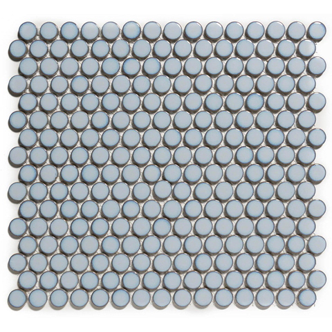 The Mosaic Factory Venice mozaïektegel - 31.5x29.4cm - wandtegel - Rond - Porselein Blue Grey Edge Glans SW62315