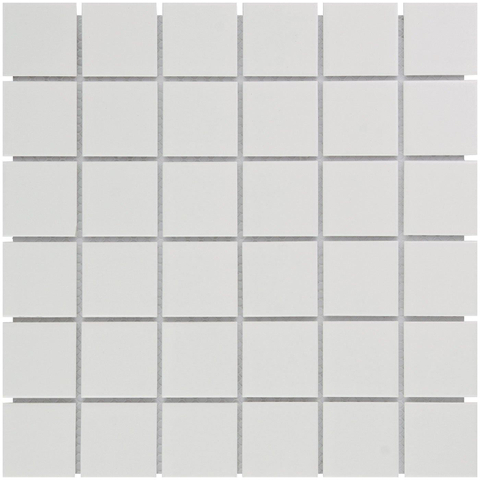 The Mosaic Factory Barcelona mozaïektegel - 30x30cm - 6mm - vierkant - 4.8x4.8 - glans extra wit SW62169