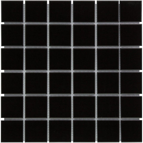The Mosaic Factory Barcelona carrelage mosaïque 30.9x30.9cm pour mur intérieur et extérieur carré céramique noir SW62173